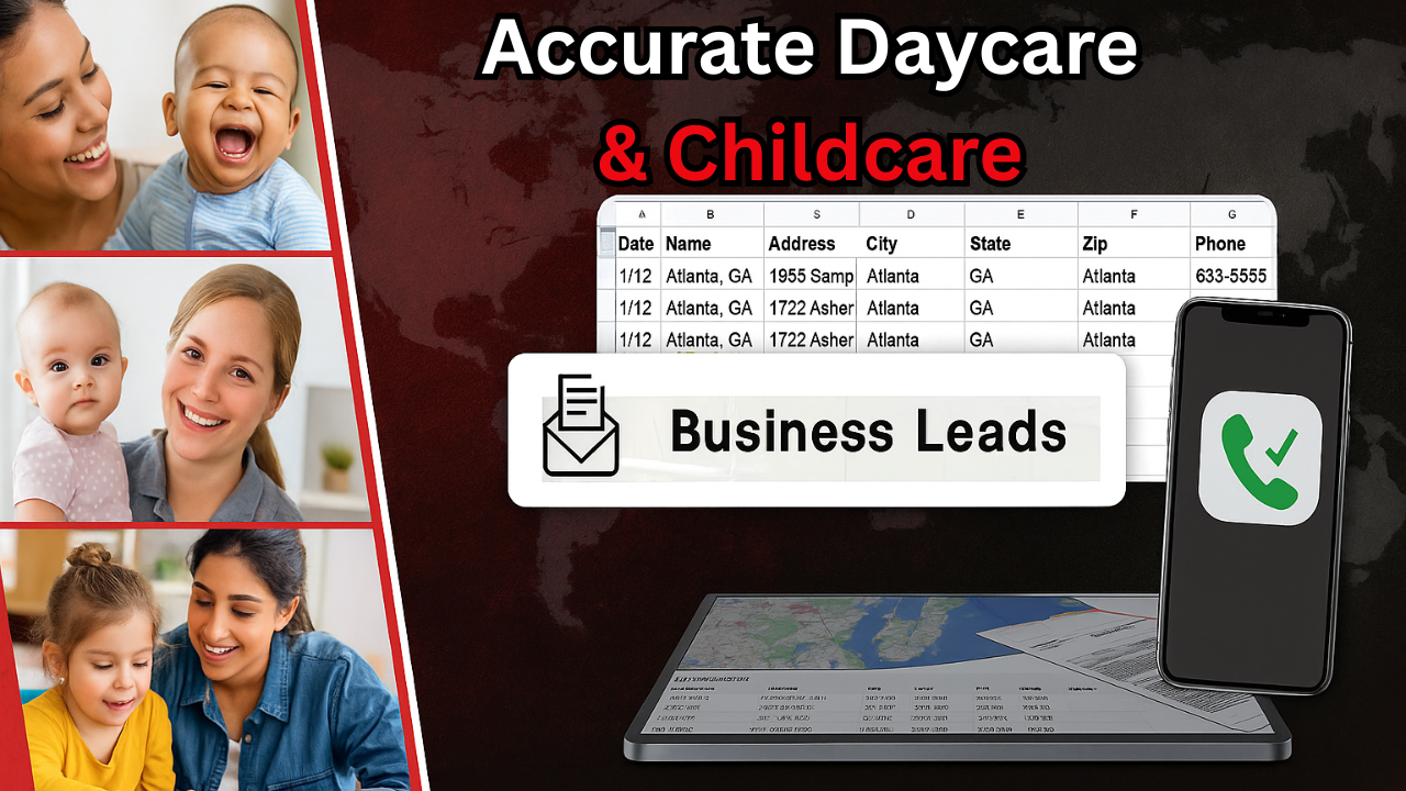 Verified daycare centers leads with accurate phone numbers, emails, and owner details for outreach success.