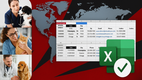 Basic package with 100 specialty veterinarian contacts including emergency hotline and phone numbers.