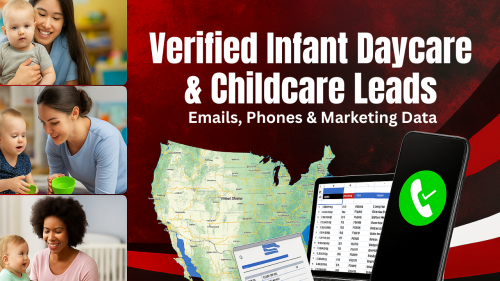 Verified infant daycare leads with accurate phone numbers, emails, and business contact details.